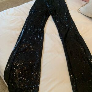 Black sequin pants from Mango
